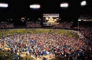 Brewers fans storm the field